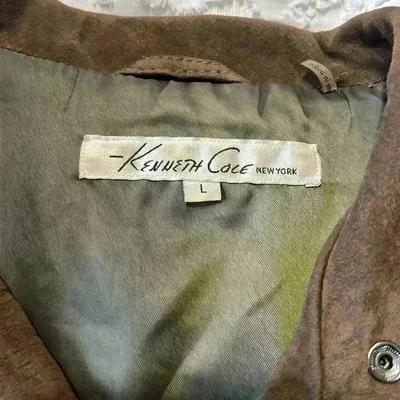 Kenneth Cole 100% leather brown jacket. Women’s size‎ large - Picture 4 of 14